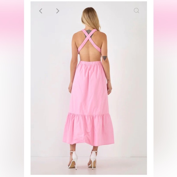 English Factory Pink Backless Maxi Dress - Picture 4 of 4